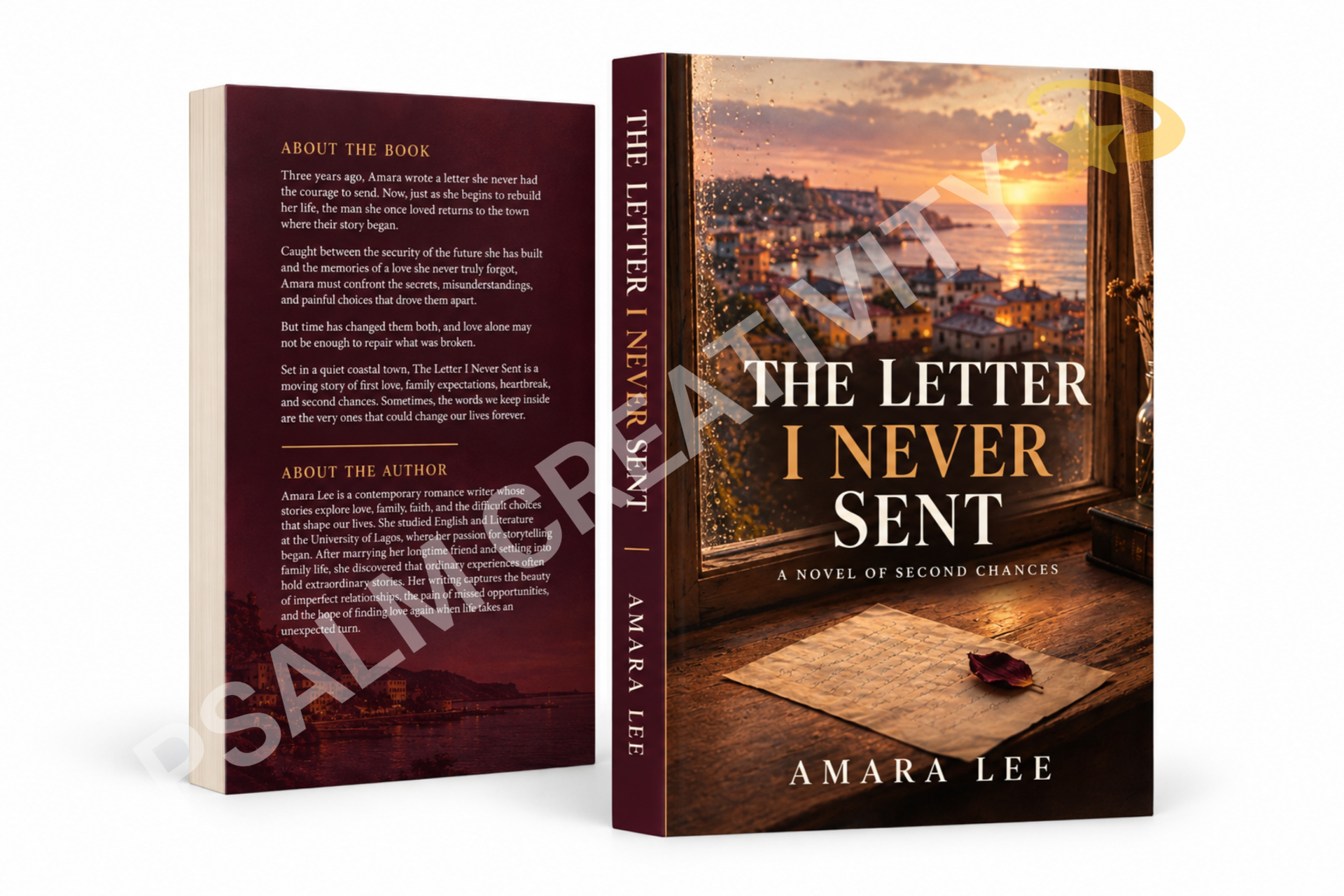 The Letter I Never Sent book cover mockup designed by Psalm Creativity
