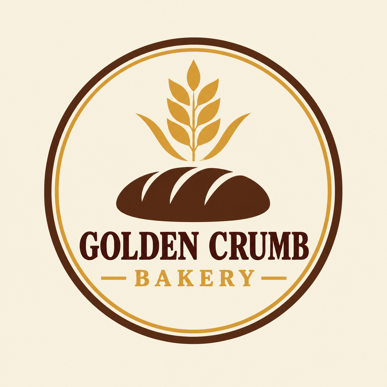 Golden Crumb Bakery logo designed by Psalm Creativity