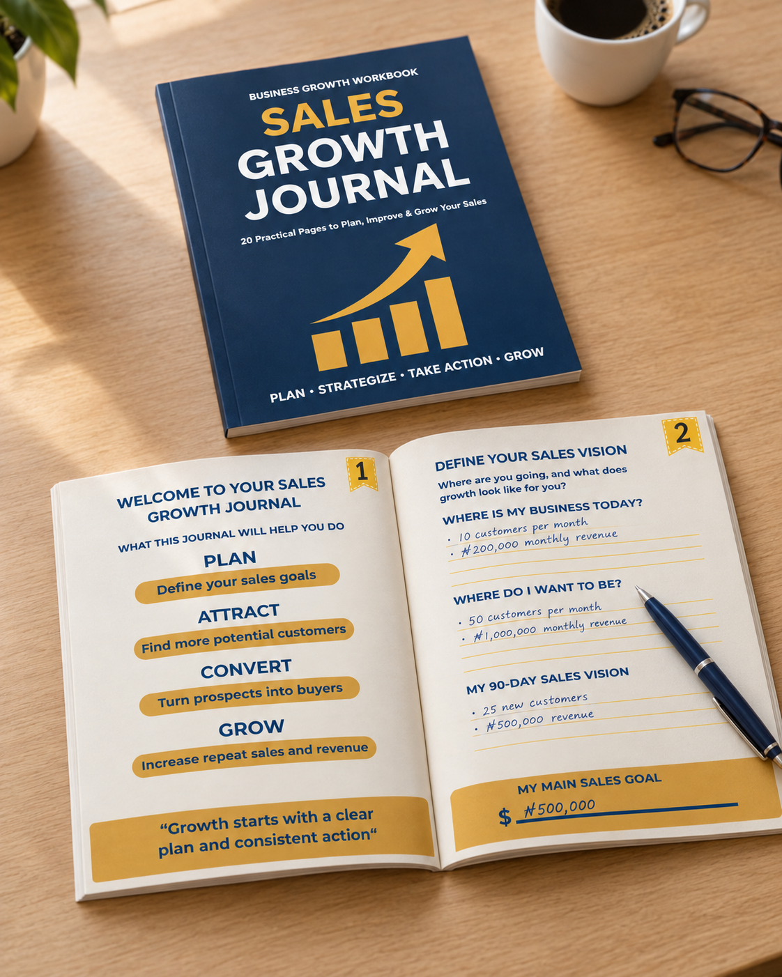 Sales Growth Journal cover designed by Psalm Creativity